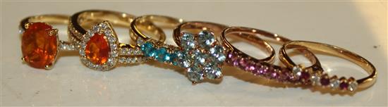 6 gold dress rings